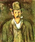 Paul Cezanne mannen med pipan painting